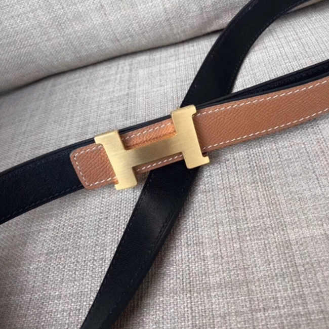 Brown epsom 1:1 replica Hermes Mini Constance belt buckle