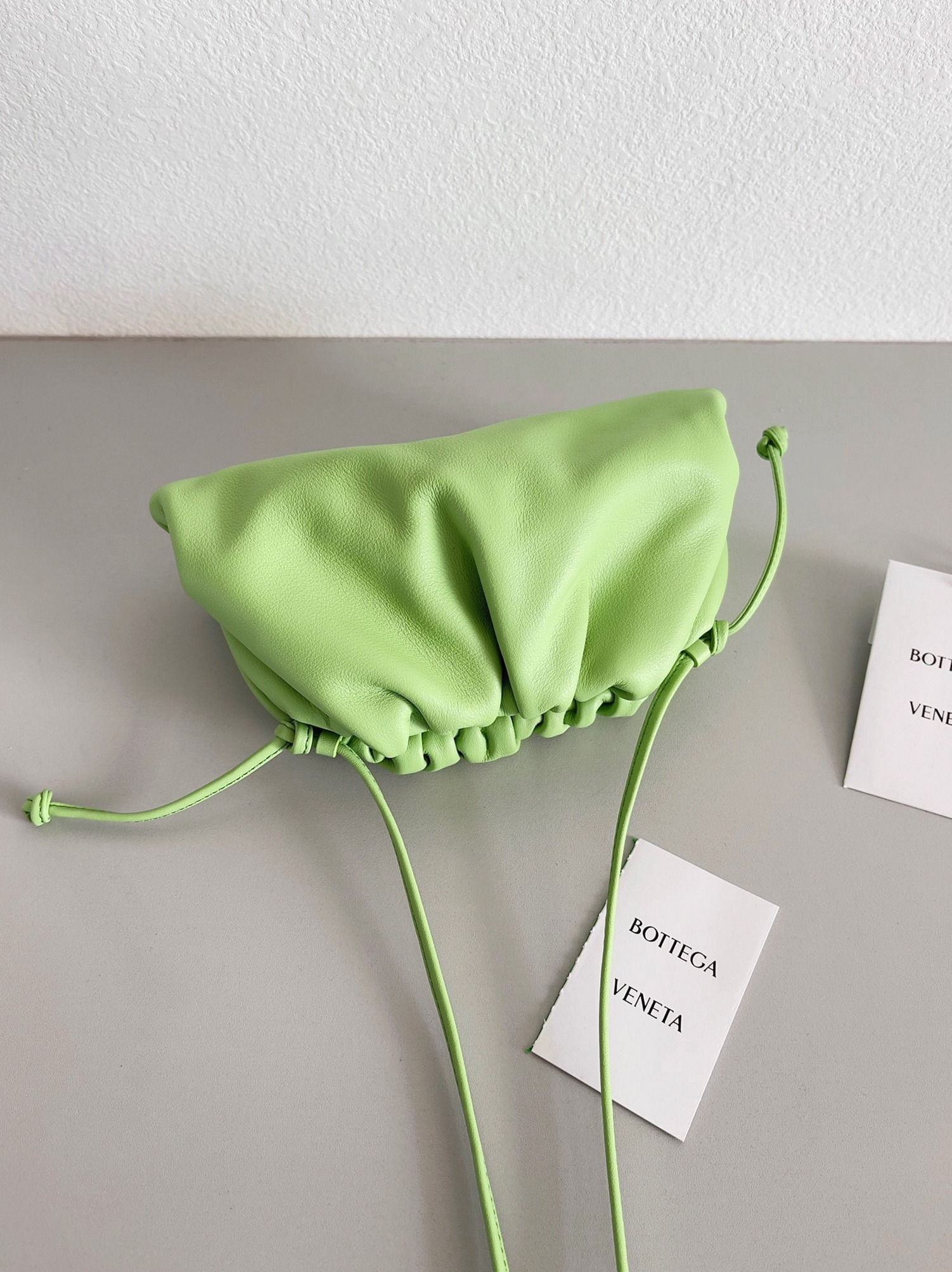 Fake Bottega Veneta Mini Pouch with Strap Pistachio