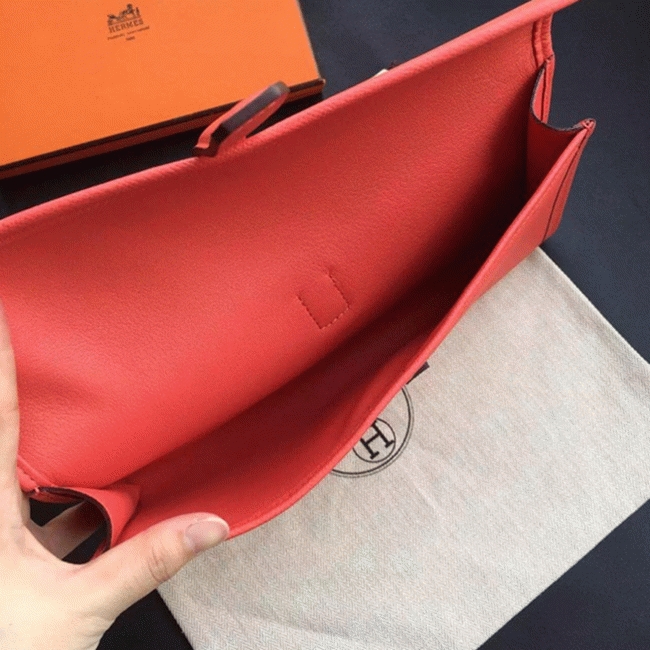 Flamingo replica luxury Hermes Jige Elan clutch bag