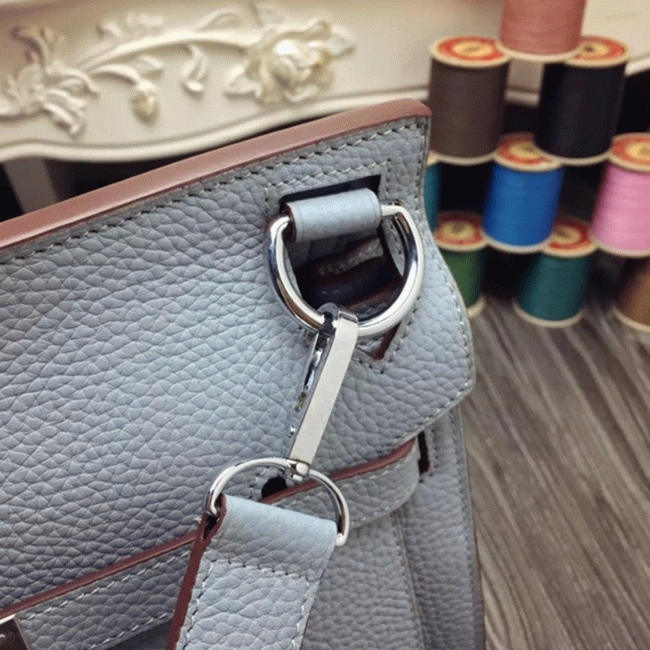Blue lin fake designer Hermes Jypsiere 31cm handbag