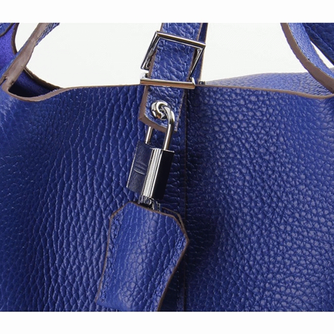Electric blue imitation AAA Hermes Picotin Lock handbag
