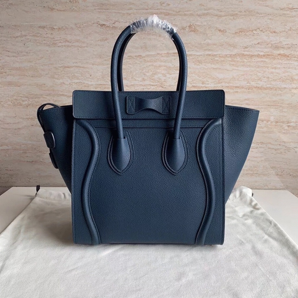 Celine Micro Luggage Tote Bag Imitation in Navy Blue