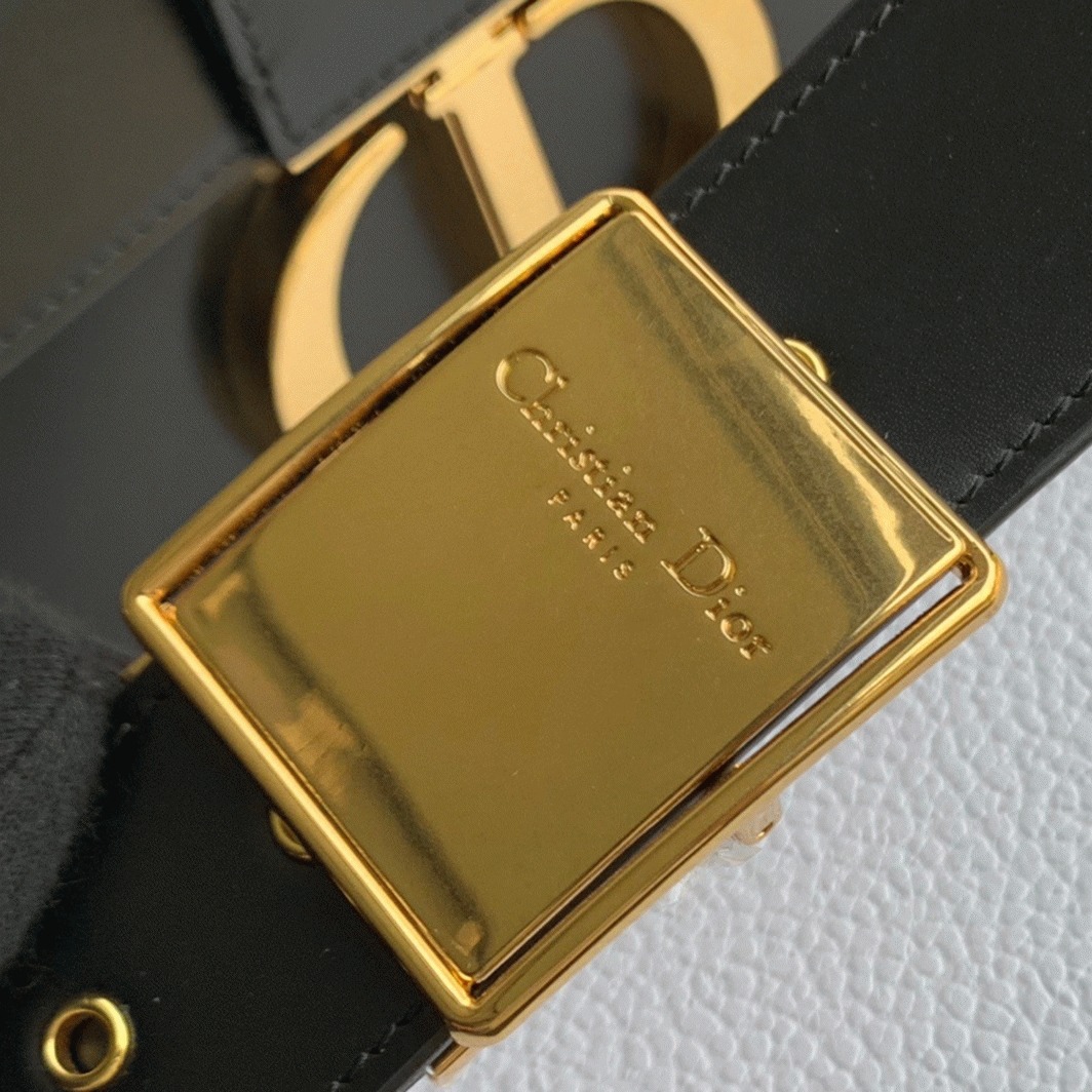 Dior 30 Montaigne Box Bag Replica in Black Box Calfskin