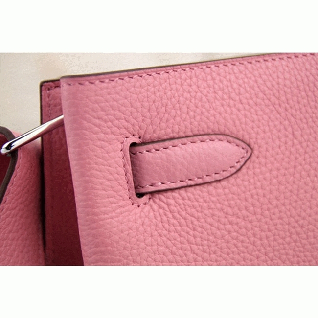 Pink Leather Replica Hermes So Kelly 22cm Feminine Shoulder Bag