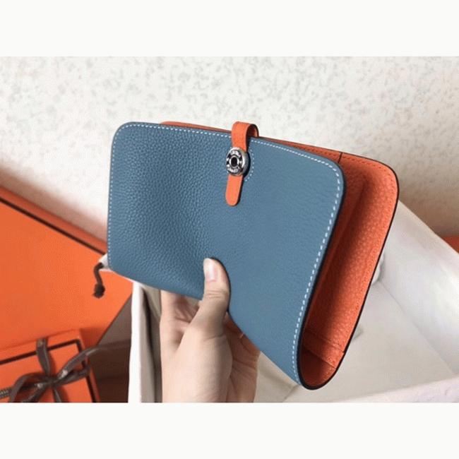 Jean orange fake Hermes Dogon duo wallet