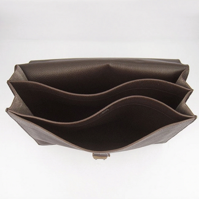 Chocolate Calf Leather Knockoff Hermes Sac A Depeches 38cm Office Bag
