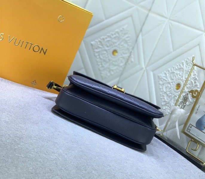 LV Monogram Empreinte Leather Metis In Navy Blue