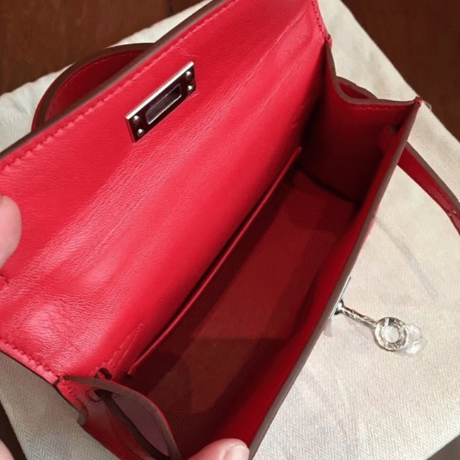 Red Swift Replica Hermes Kelly 20cm Classic Handbag