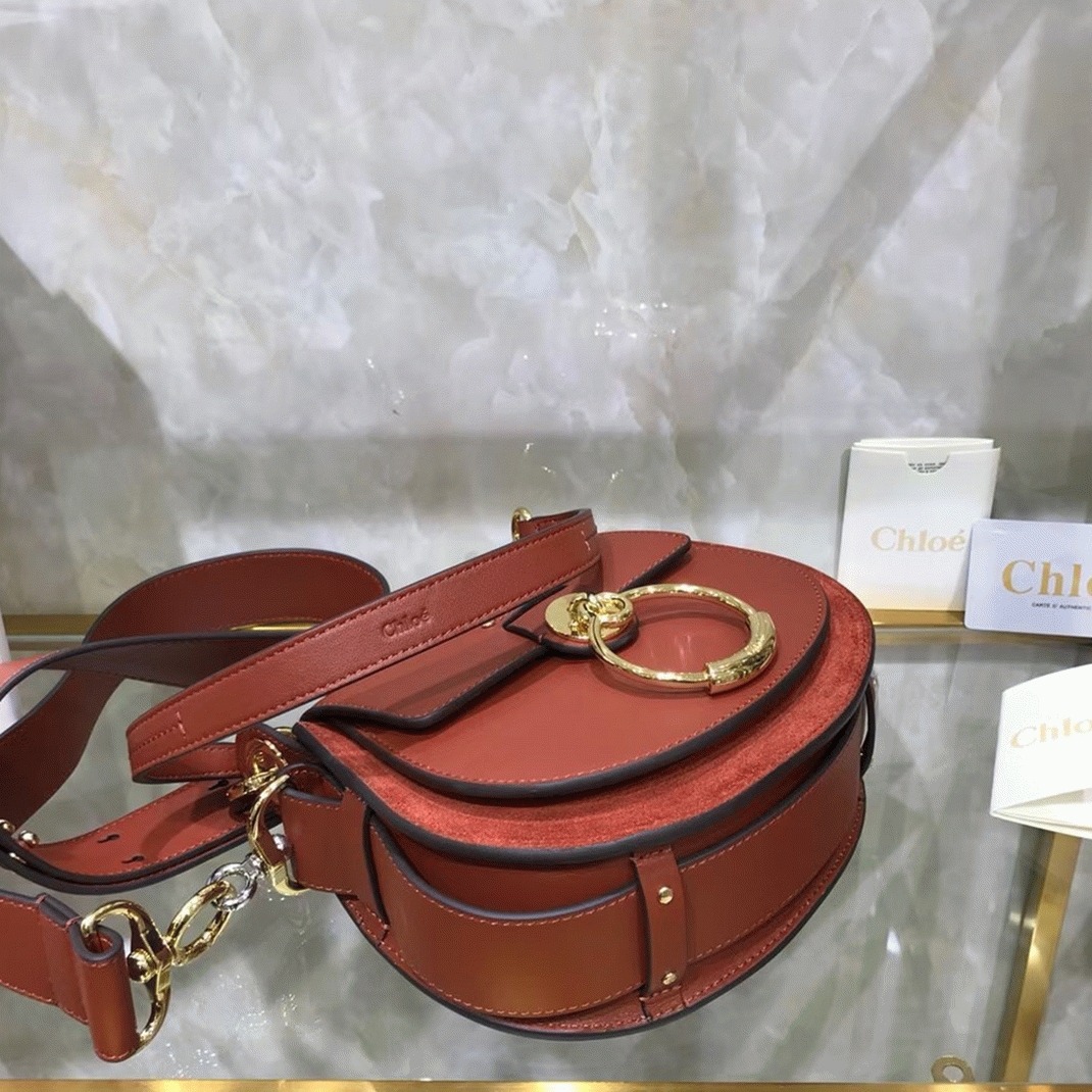 Top Quality Fake Chloe Small Tess Shoulder Bag In Caramel Calfskin
