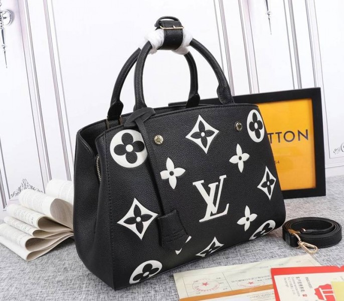 Louis Vuitton Monogram Empreinte Montaigne MM In Black