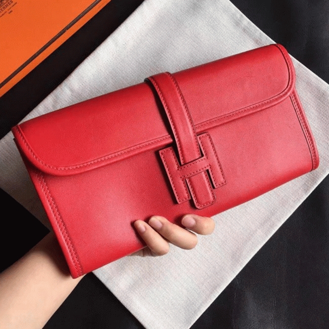 Top quality red replica Hermes Jige Elan 29 clutch bag