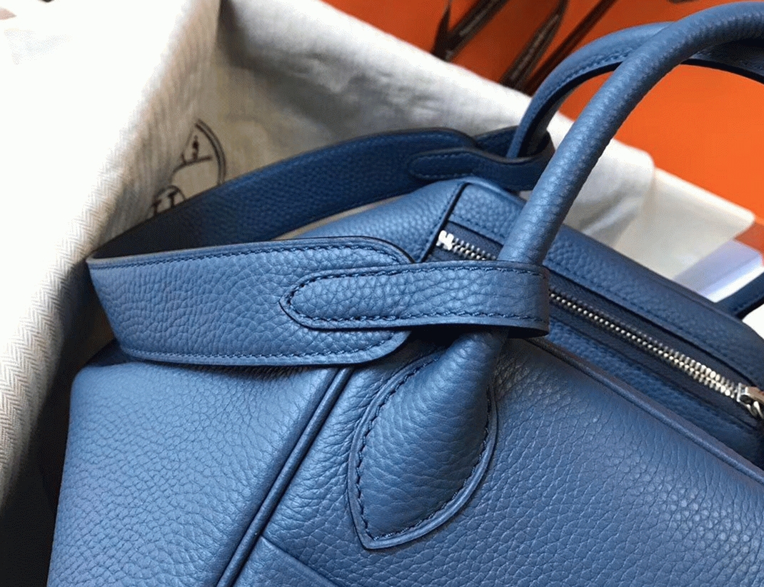 Copy Hermes Lindy 30cm bag in blue agate shade