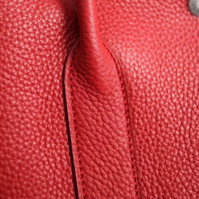 Red Fake AAA Hermes Garden Party 30cm Bright Tote Bag