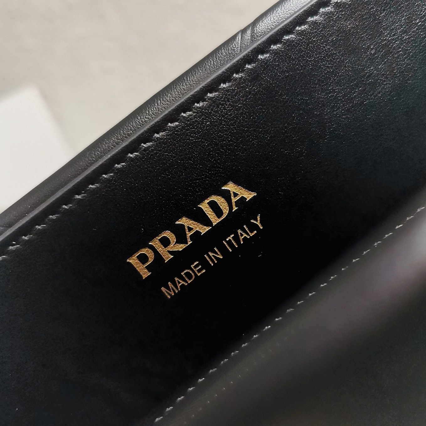 Prada Symbole Large Bag Replica with Topstitching in Black