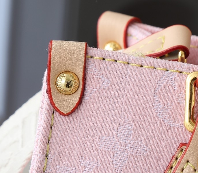 Monogram Denim OnTheGo PM In Washed Pink