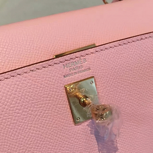 Pink Epsom Replica Hermes Kelly 25cm Feminine Handbag