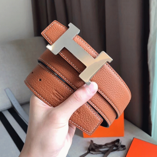 1:1 knockoff Hermes Constance belt buckle in brown shade