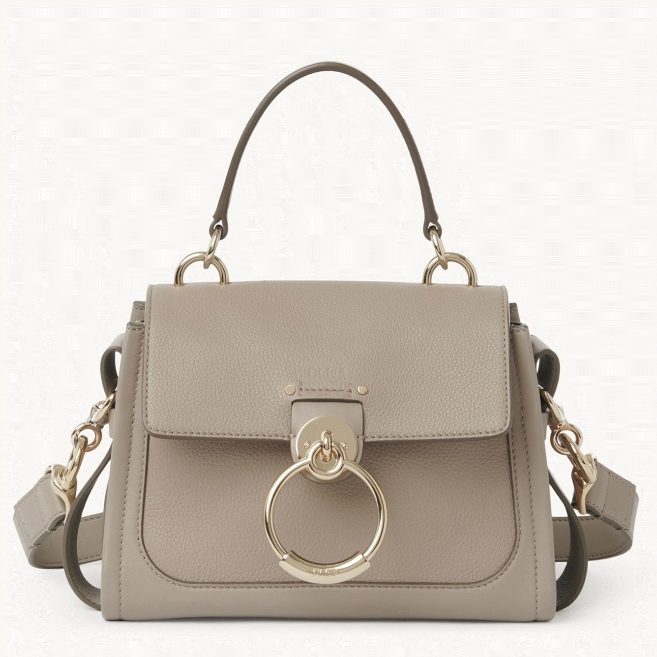 Top Quality Fake Chloe Mini Tess Day Bag In Grey Grained Leather
