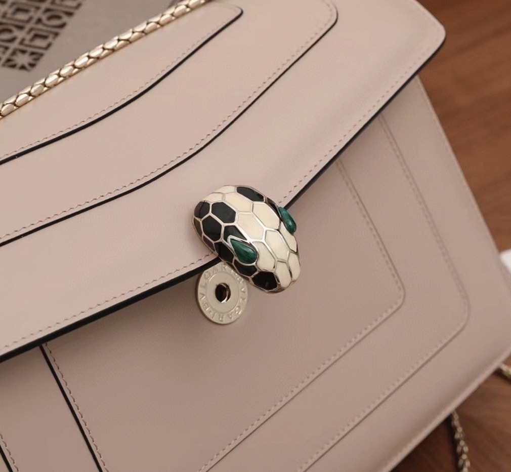 Replica Bvlgari Serpenti Forever Large Shoulder Bag Beige Calfskin