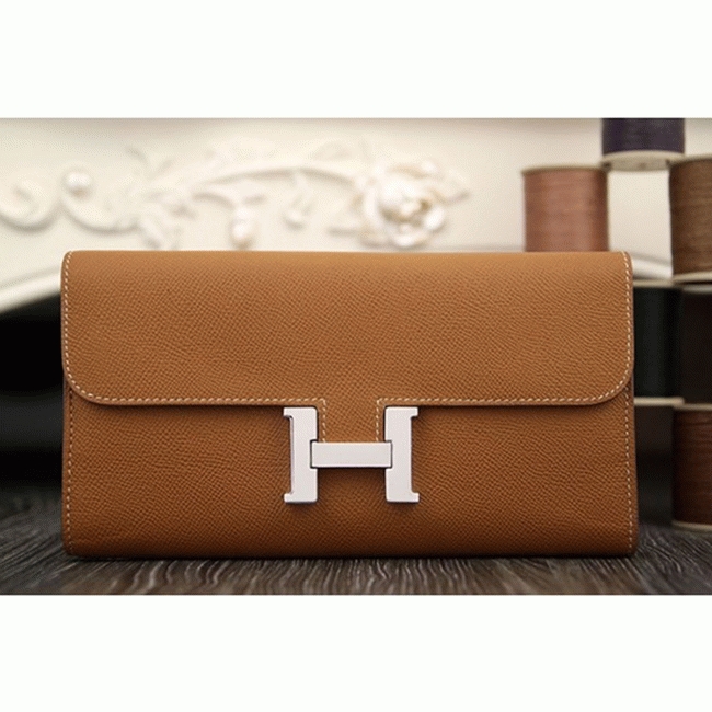 Brown replica Hermes Constance wallet
