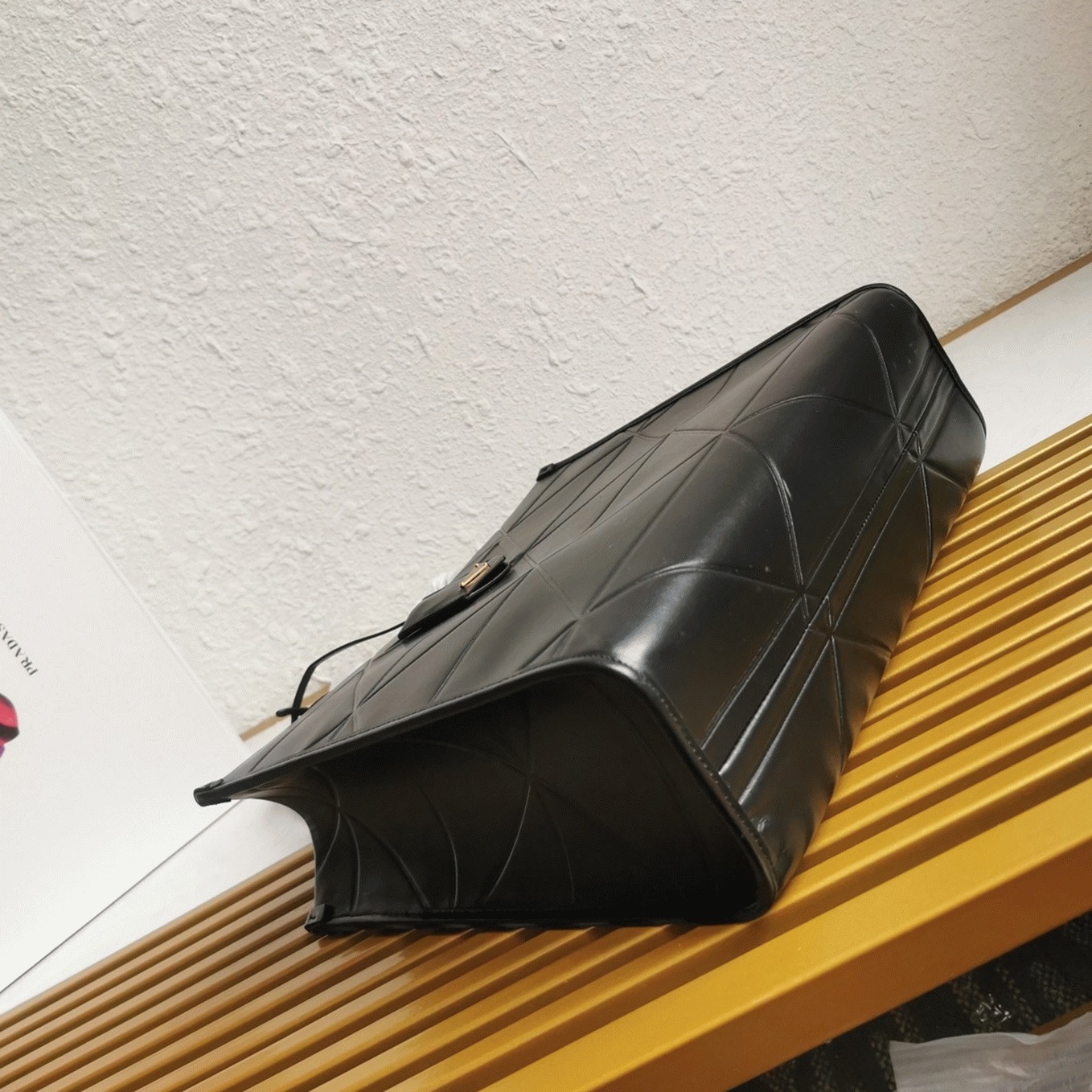 Prada Symbole Medium Bag Replica with Topstitching in Black