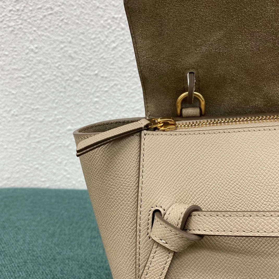 Celine Belt Nano Bag Knockoff in Light Beige