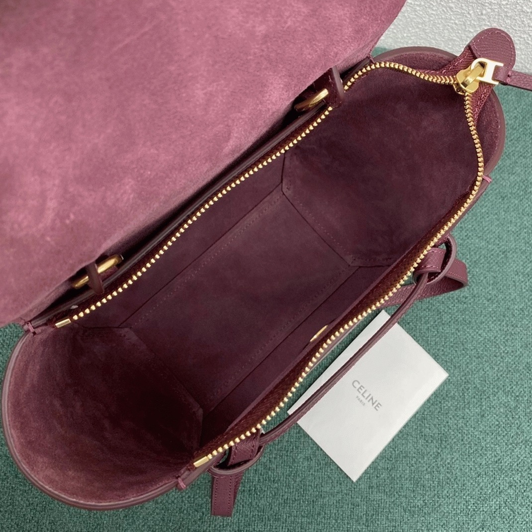 Celine Belt Nano Bag Fake in Bordeaux