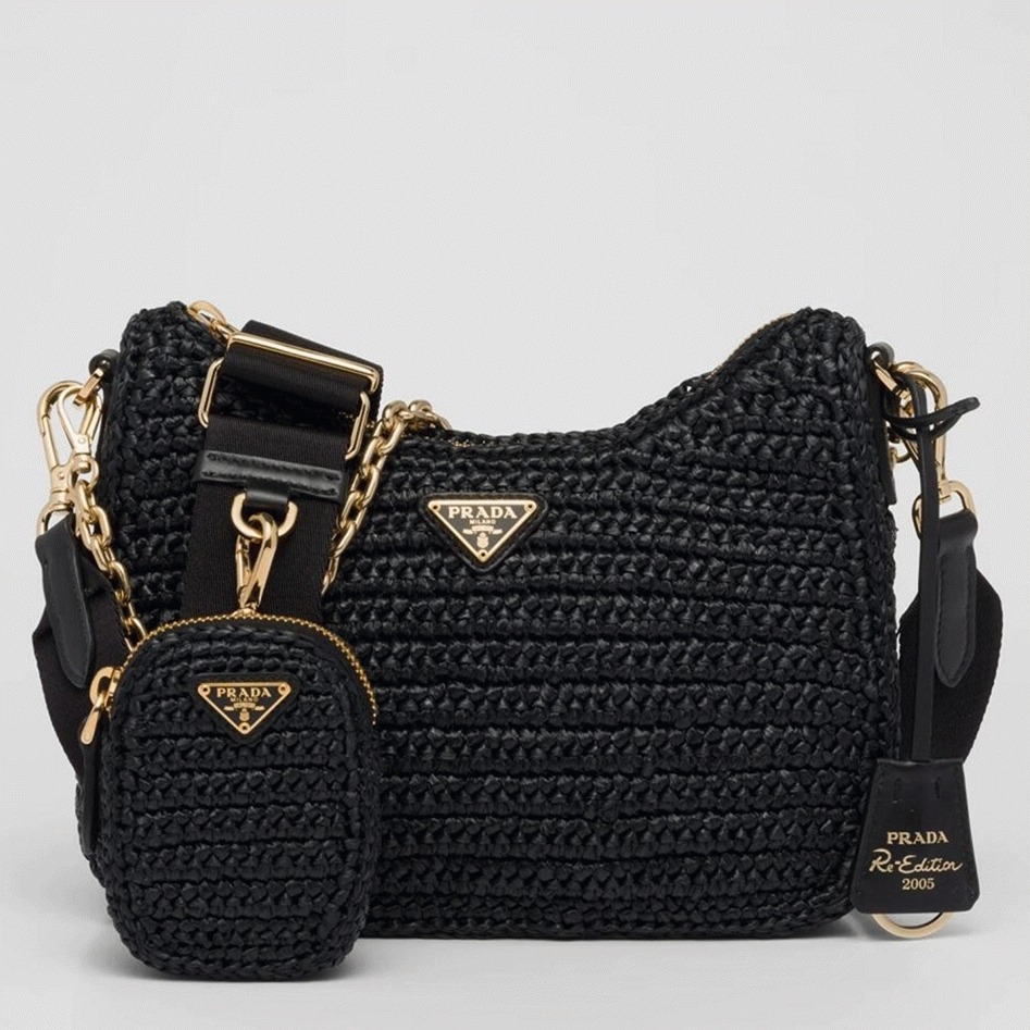 Prada Re-Edition Shoulder Bag Replica in Black