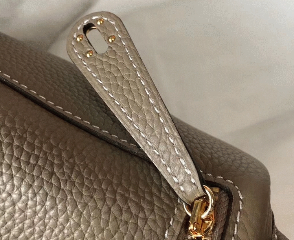 Luxury replica Hermes Lindy Mini handbag in tourterelle shade
