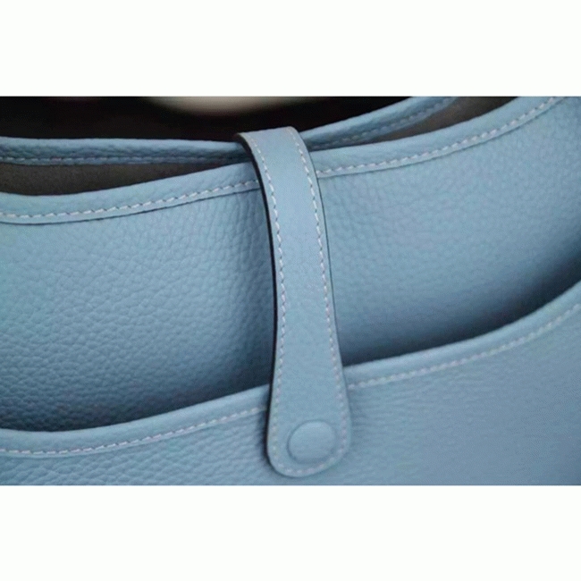 Light Blue Evelyne III PM Bag Designer Replica Hermes Soft Hue Tote