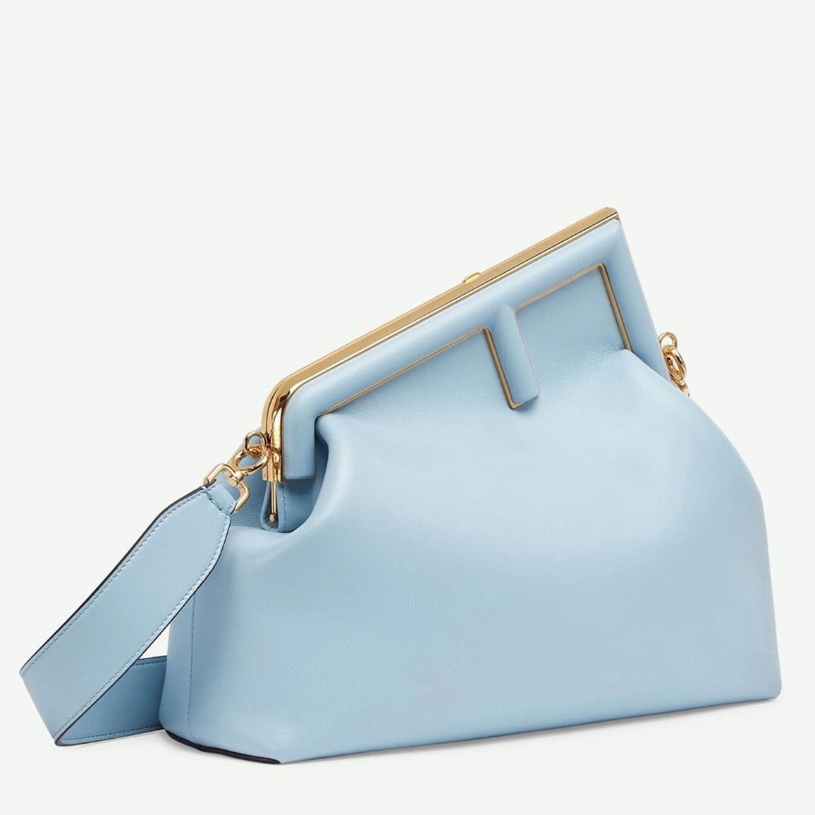 Top Quality Fake Fendi First Medium Bag In Light Blue Nappa Leather