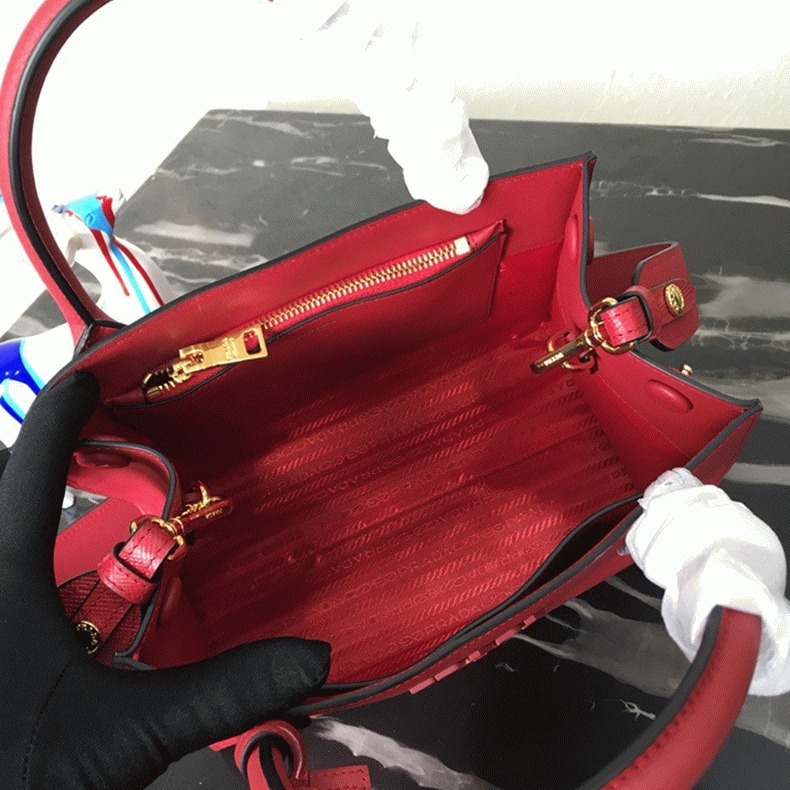 Prada Monochrome Small Bag Knockoff in Red