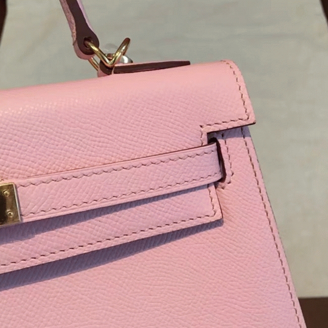 Pink Epsom Replica Hermes Kelly 25cm Feminine Handbag