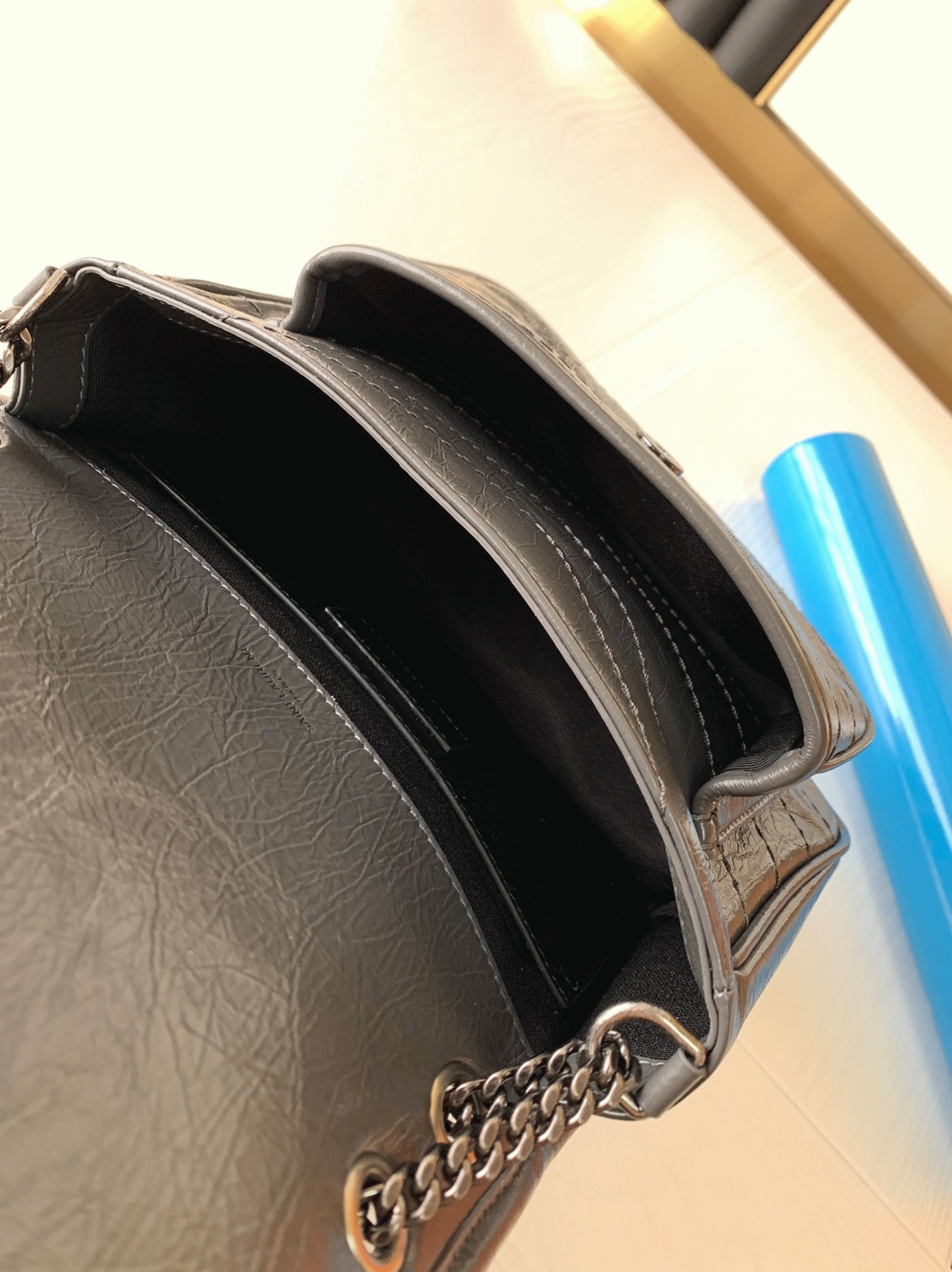 Replica Saint Laurent Niki Baby Chain Bag Dark Grey
