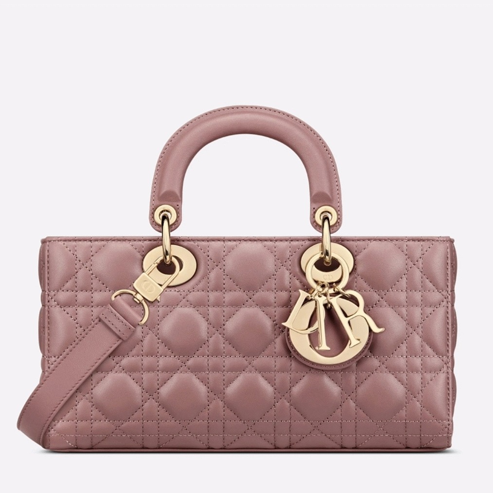 Dior Lady D-Joy Medium Bag Replica in Peony Pink