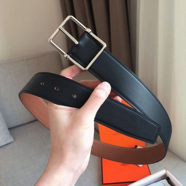 Replica Hermes reversible saddle style belt in brown