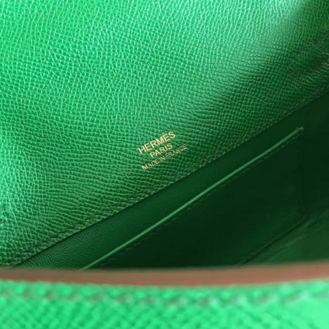 Bamboo Epsom Knockoff Hermes Kelly Pochette Nature-Tone Bag