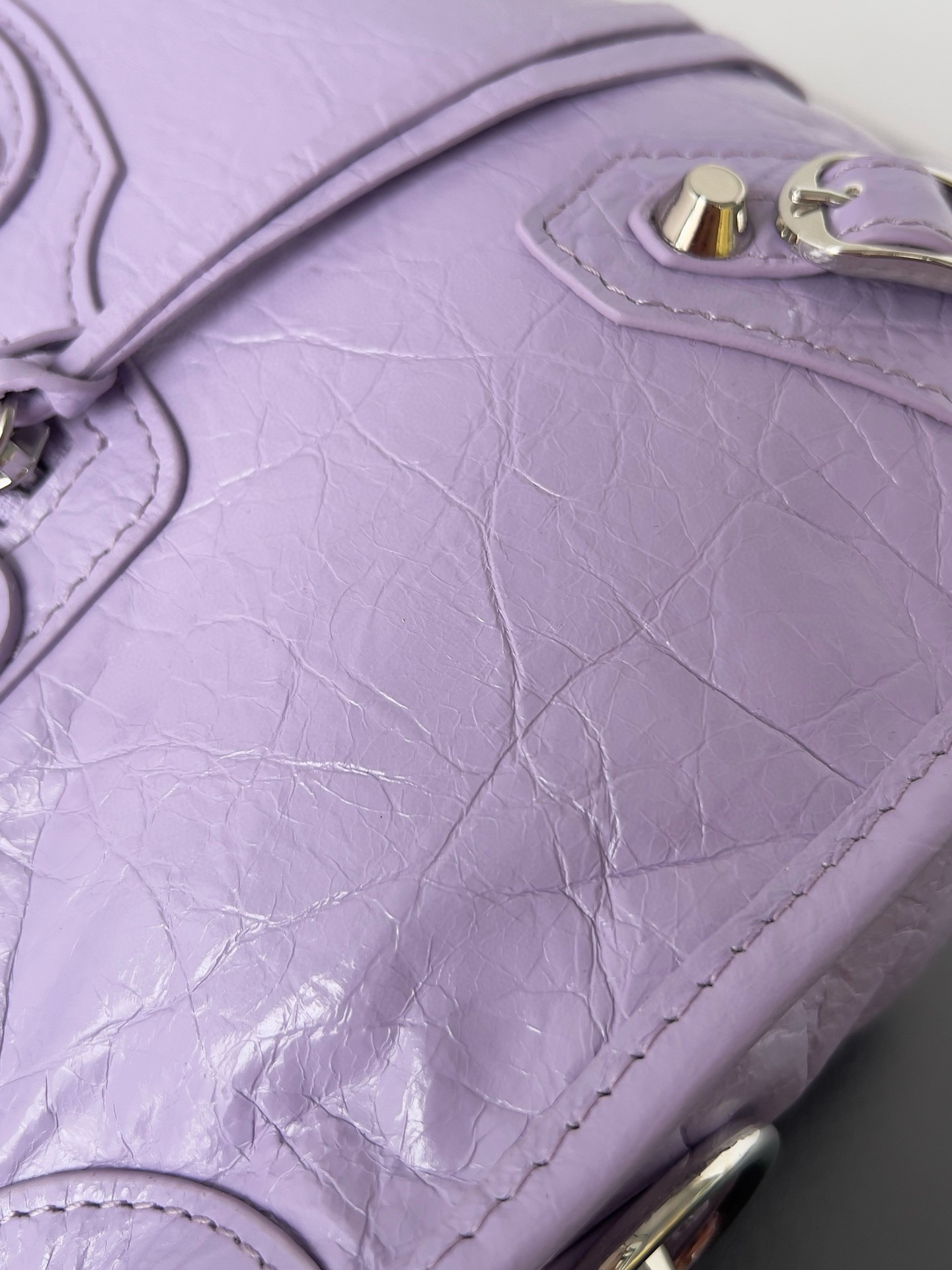 Knockoff Balenciaga Le City Small Bag Lilas Arena Lambskin
