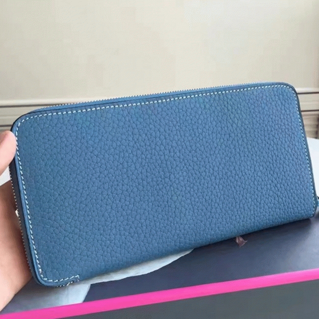 Blue Jean Fake Designer Hermes Wallet Azap Zipped