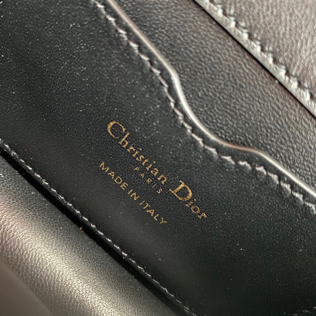 Dior 30 Montaigne Micro Bag Fake in Black Box Calfskin
