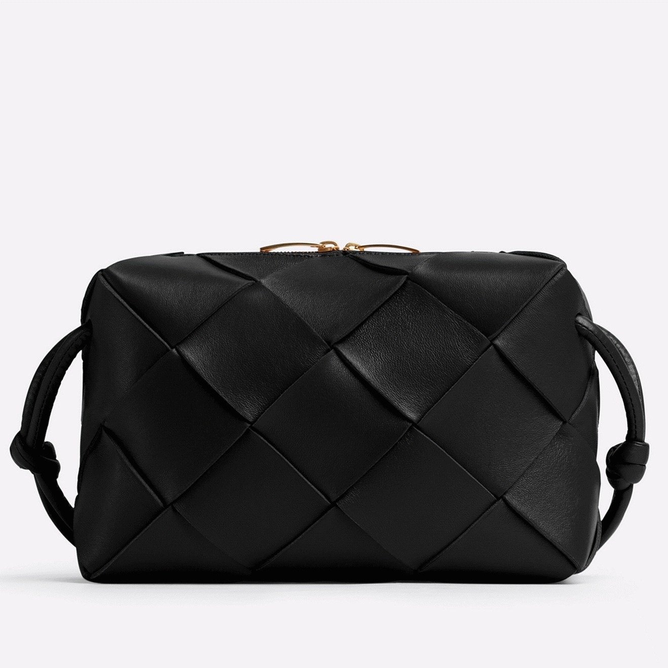 Fake Bottega Veneta Small Cassette Camera Bag Black