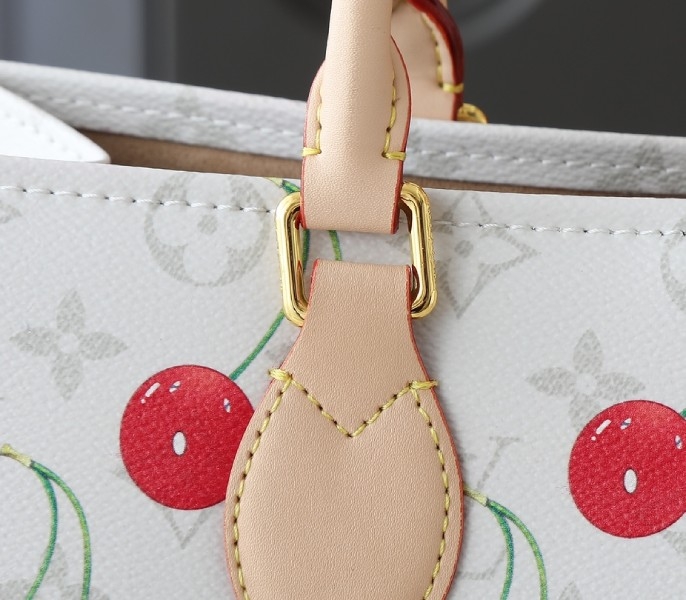 LV X TM Monogram Cherry Canvas Onthego PM In White
