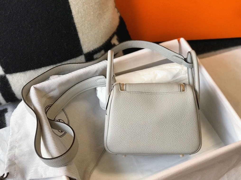 Best replica Hermes Lindy Mini handbag in pearl grey
