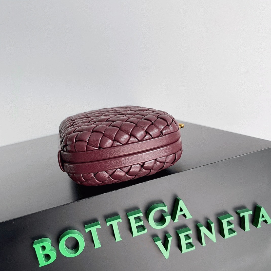 Fake Bottega Veneta Knot Minaudiere Clutch Bordeaux