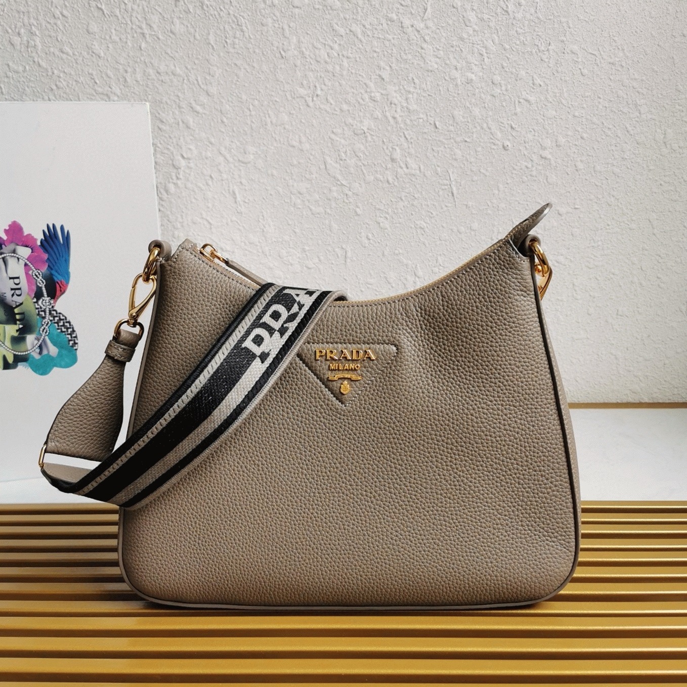 Prada Shoulder Bag Fake in Grey