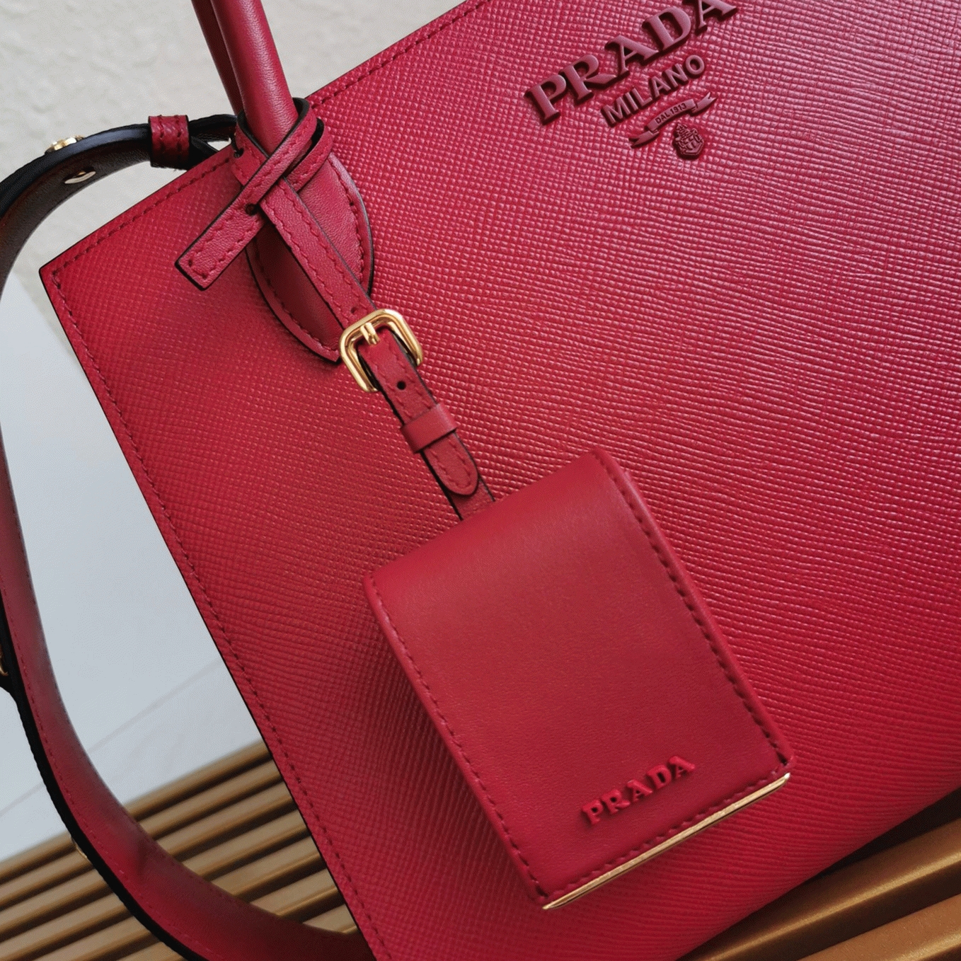 Prada Monochrome Medium Bag Replica in Red