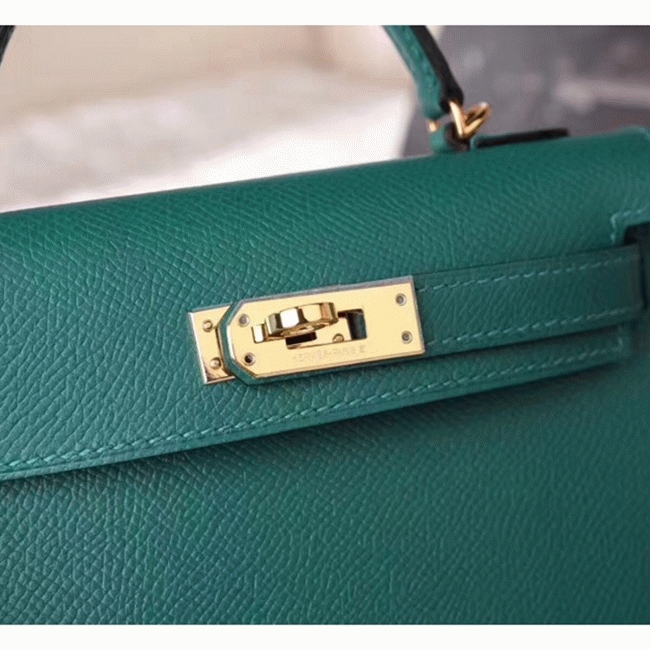 Malachite Epsom ReplicaLuxury Hermes Kelly 20cm Handbag