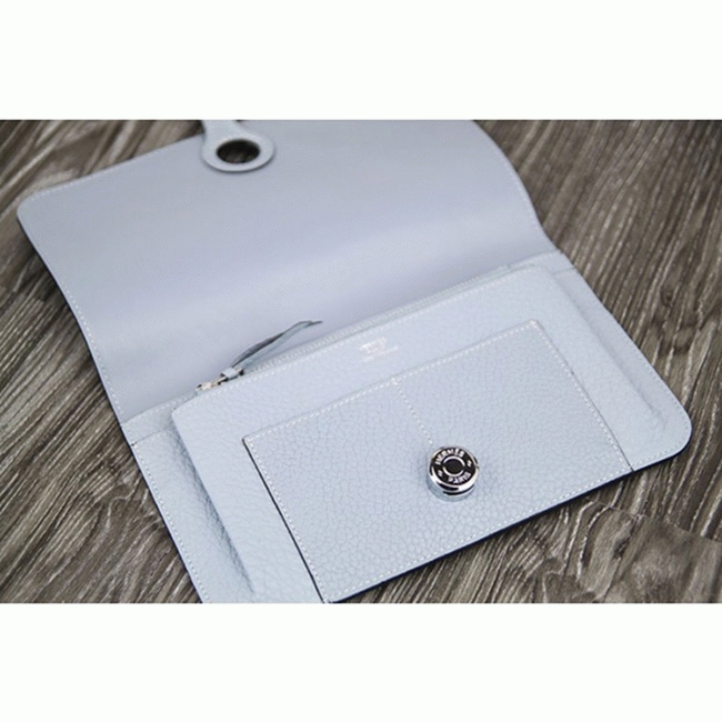 Blue lin best replica Hermes Dogon combine wallet