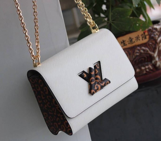 Louis Vuitton Epi Leather Jungle Edition Twist MM Bag In Optic White