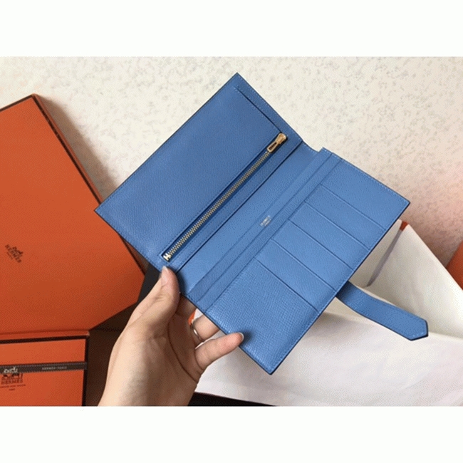 Blue Jean Epsom Replica Hermes Bearn Wallet